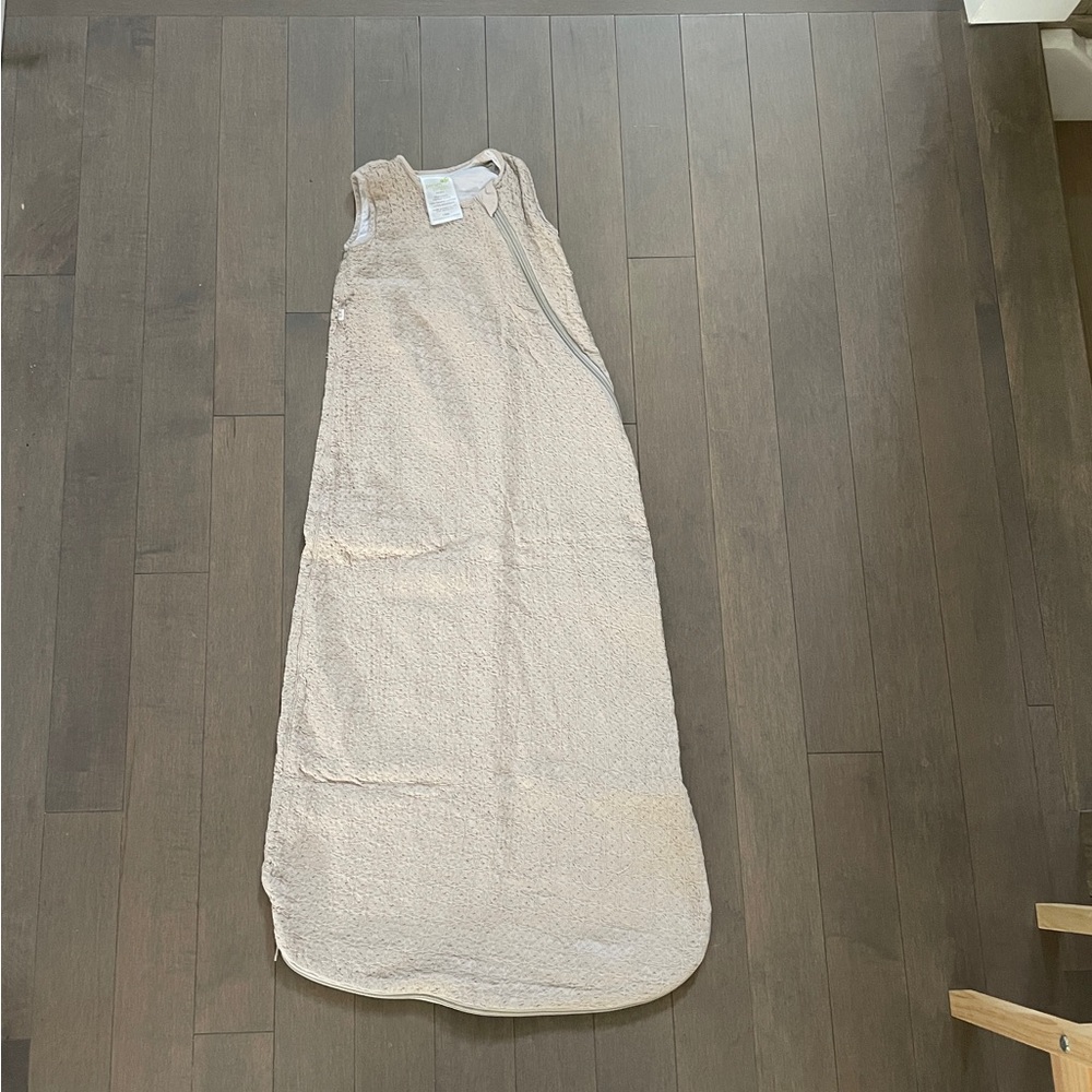 Beige sleeping bag